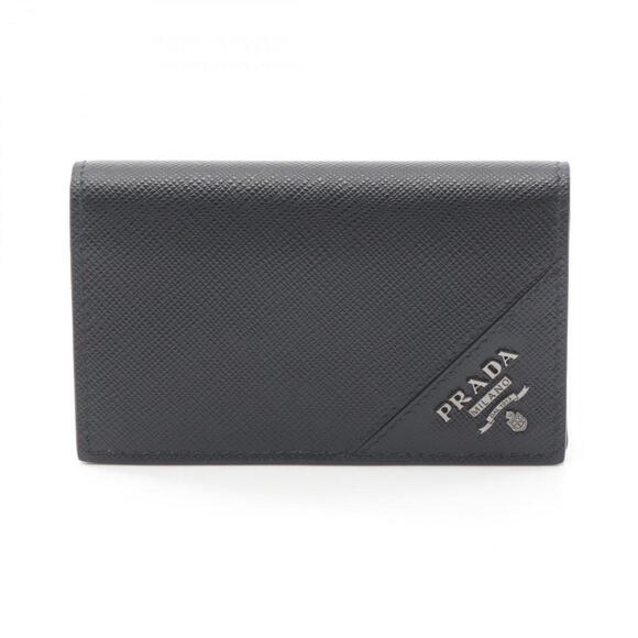 PRADA Black Leather Saffiano Card Holder - Picture 1 of 7